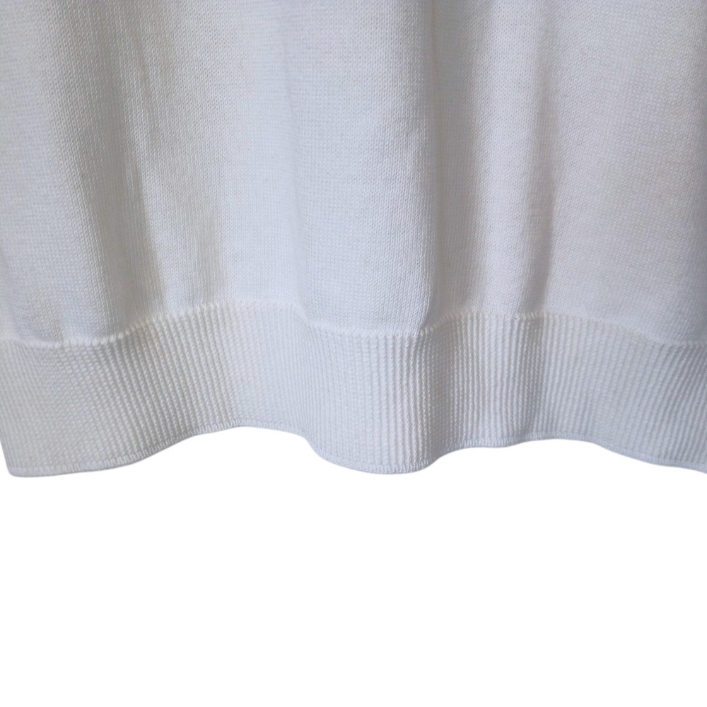 Knititude Womens White Cotton Scarf Crew Neck Sweater Dress Sz M Cozy Minimalist - Picture 5 of 9